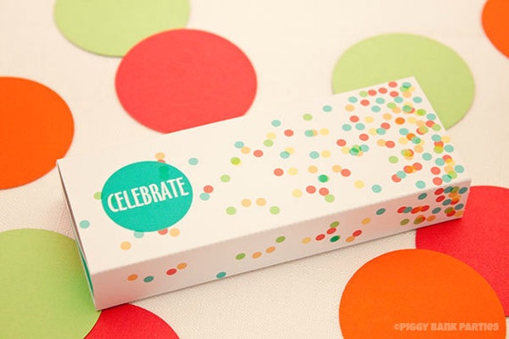 Confetti MATCHBOX Favor Box (Large): DIY Printable Wedding Favor PDF // Birthday Favor // New Year's Eve Favor // Gift - Instant Download Il_570xn