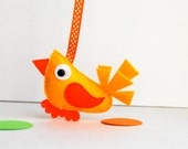 Plush Felt Bird, Modern Bird Eco-Friendly felt Bird Christmas ornament, gift party favor A597 Ready to Ship Il_170x135