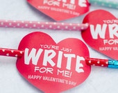 Valentine PRINTABLE 'You're Just Write for Me' Valentine Tag (INSTANT DOWNLOAD) by Love The Day Il_170x135