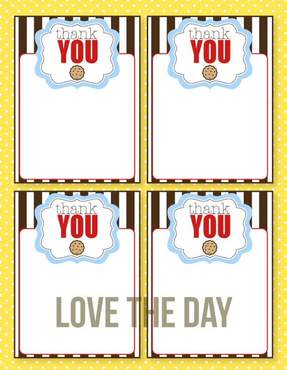 Milk And Cookie Party PRINTABLE Birthday Thank You Card (INSTAND DOWNLOAD) from Love The Day Il_570xn