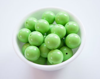 20mm Beads Green Apple Solid Chunky Necklace Beads 10 ct - 20mm Beads