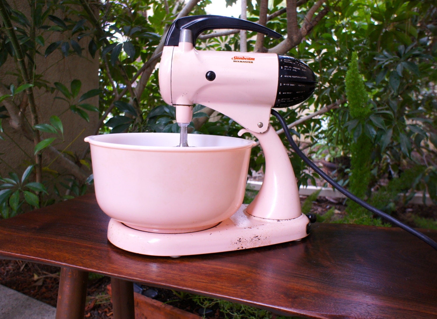 Vintage Pink Sunbeam Mixmaster Stand Mixer Large Pink Glass