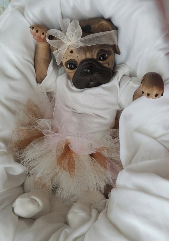 Items similar to Reborn Doll Pug puppy by Amy's Pipsqueaks