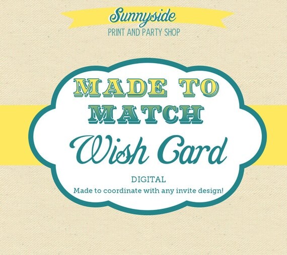 Wish / Prediction / Advice Card - Printable - Baby Shower / Bridal Shower Game Il_570xn