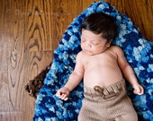 Newborn Photo Prop Blanket Mat, Blue Knit Pom Pom Textured Prop Blanket Newborn Boy Photo Prop Mat Blue Photo Prop Blanket, Custom Order