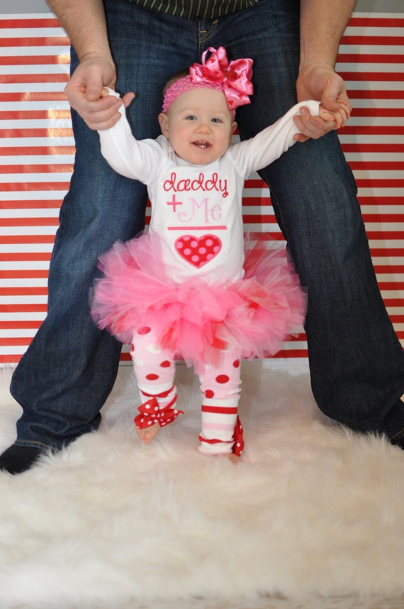 Baby Girl Tutu Outfit - Daddy's Girl - pink and red applique bodysuit ...