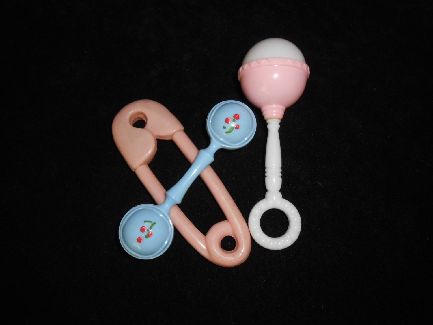 VINTAGE BABY RATTLES antique boy and girl baby rattles estate