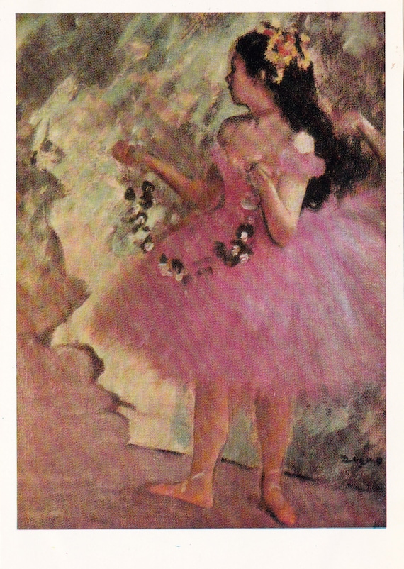 Vintage Edgar Degas Ballerina In Pink Print 1972 Fine 