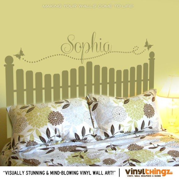 Custom Name Personalize Wall Decals Picket by VinylThingzWalls