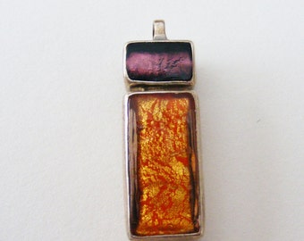 Vintage Modern Artist Made Sterling Silver And Glass Charm