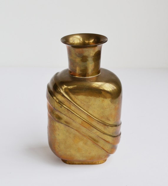 Vintage Brass Vase Art Deco Brass Mid Century by JudysJunktion