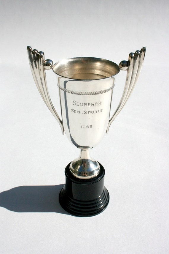 Vintage 1965 silver High School sports trophy