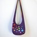 Rainbow Buttons Hobo Bag, Sling Bag, Bright, Colorful, Plum, Stripes, Hippie Purse, Crossbody Bag