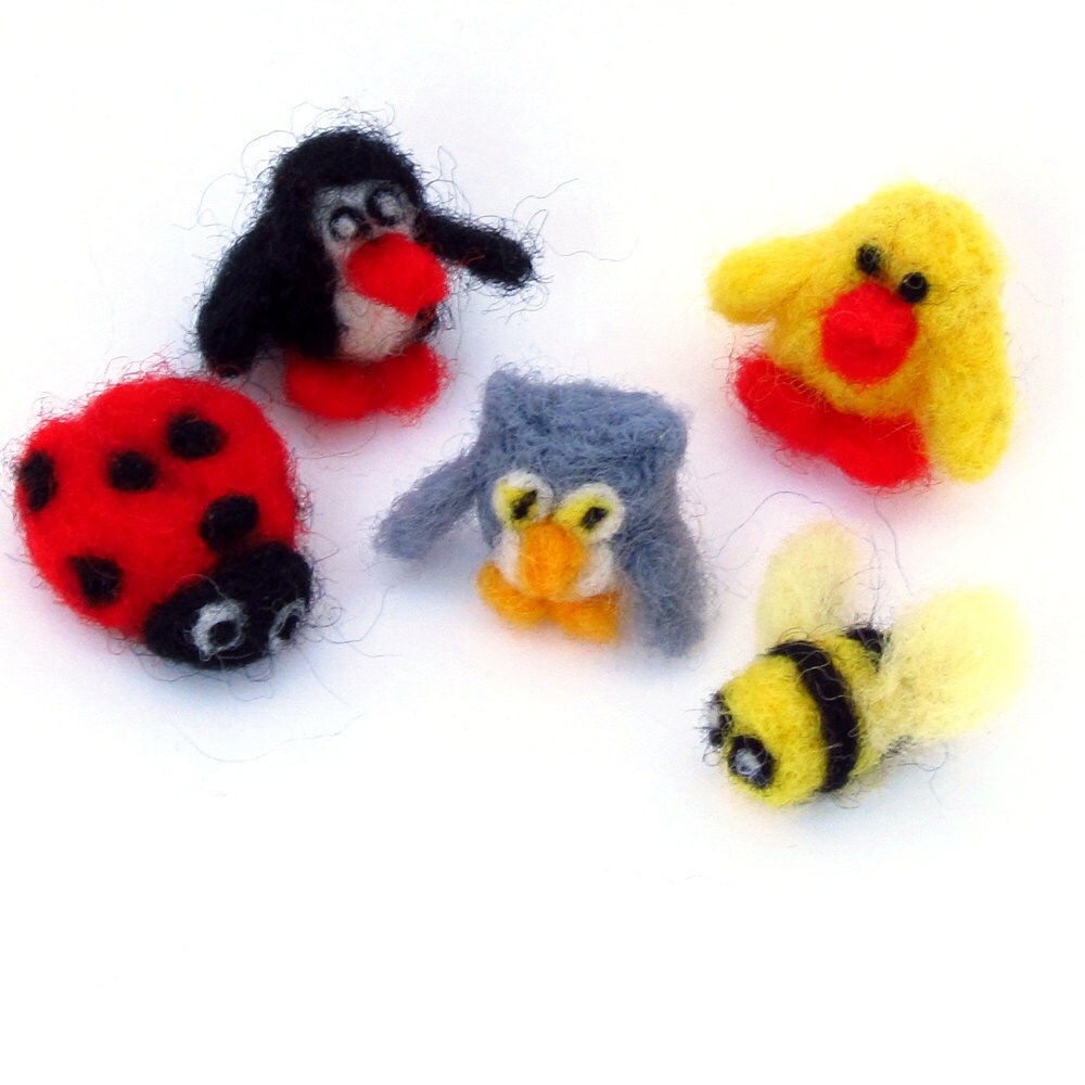 miniature felt animals 5 needle felted animals duck owl miniature felt animals 5 needle felted animals duck owl