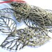 Destash 4 Bronze Plated Filigree Leaf Connectors 46mm