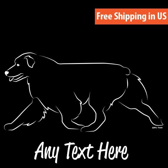 Australian Shepherd Gaiting Vinyl Car Decal by WryToastDesigns