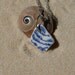 Blue and white tiny sea pottery necklace