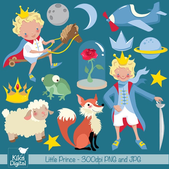 Little Prince Digital Clipart Scrapbooking card by DigiKika