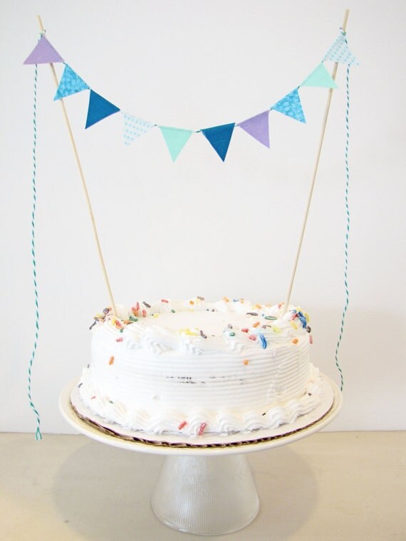 Fabric Cake Bunting Decoration Cake Topper Wedding