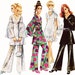 1969 Vintage Bohemian Wardrobe, V-neck Mini Dress or Tunic with 3 Sleeve Options, Bell Bottoms and Scarf/Sash, Simplicity 8548, Bust 38"