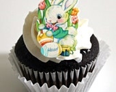 12 Easter Edible Prints - Easter Bunny painting eggs - edible decorations for cupcake Il_170x135