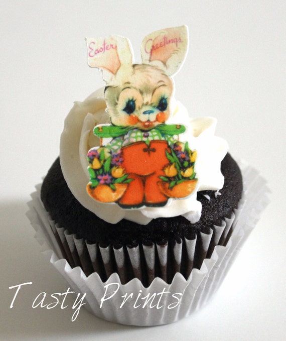 12 Easter Edible Prints - Easter Bunny Boy - edible decorations for cupcake Il_570xn
