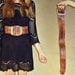 Vintage 70s Groovy Huge STATEMENT Buckle Brown Tooled LEATHER Trippy Hippie Folk BOHO Mod Retro Wide Belt
