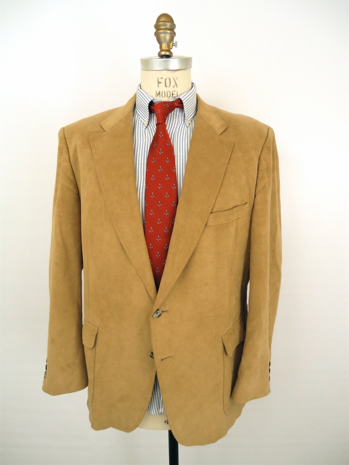 Camel Suede Blazer / vintage tan suede jacket