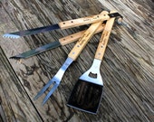 Personalized Grill tool set - Engraved BBQ Tools - Fathers Day Gift - Husband Gift- Dad gift- Hand engraved custom designed