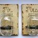 2 CUSTOM Mason Jar Wall Vases or Sconces - Choose your own word for each vase - Perfect Wedding gift
