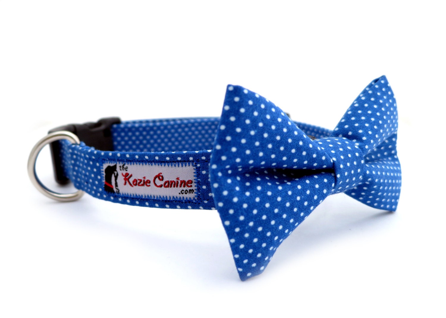 Polka Dot Dog Collar Royal Blue & White Dog Collar Only