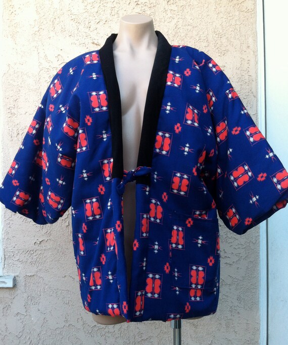 Vintage 50's/60's Japanese Asian quilted happi coat