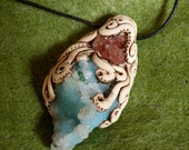 Silica Chrysocolla Druzy Pendant Amethyst Rastberry Crystal Healing Chakra Jewelry Hippie Bohemian Magic Fairy Blue Mens Aqua