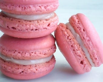 French Macaron Cookies 12 Raspberry Rose Macaroons Gift Splendid Sweet