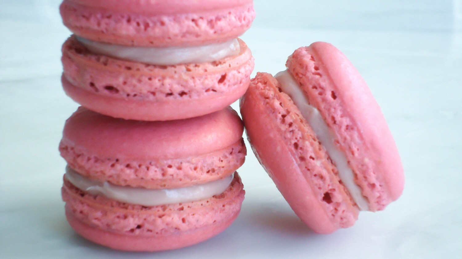 French Macaron Cookies 12 Raspberry Rose Macaroons Gift