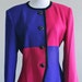 80's Pink and Purple Colorbock Blazer by Kasper Size 10 Large XL