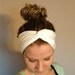 White Twisted Head Wrap, Turban Headband, Workout Headband, Fabric Head Wrap, Turband, Elastic Headband