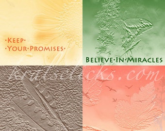 Digital Photograph BELIEVE IN MIRACLES, One Photograph four panels- Forgive-Keep Your Promises-Faith Hope Love-Original Home Office Wall Art