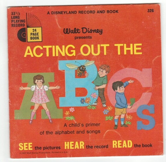 Acting Out The Abcs Vintage 1960s Read Along Book Walt