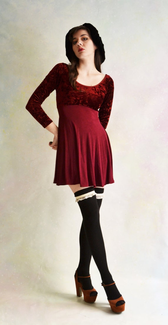 Velvet Babydoll Dress | American Apparel