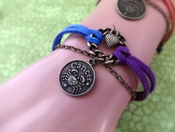 Cancer Zodiac Sign Bracelet Cancer Infinity by PouletteOnMain