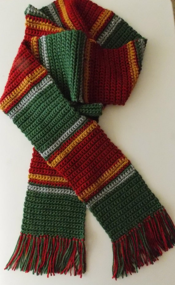 Green and Red Striped Scarf Made to Order