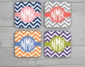 Coasters  - Square or Round Chevron Print Personalized Monogram