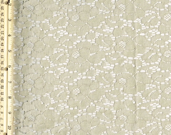 Sand Lt Cotton Lace Fabric by the Yard Wedding Bridal Craft Lace Material Cotton Sand Lt Lace Fabrics - 1 Yard Style 200