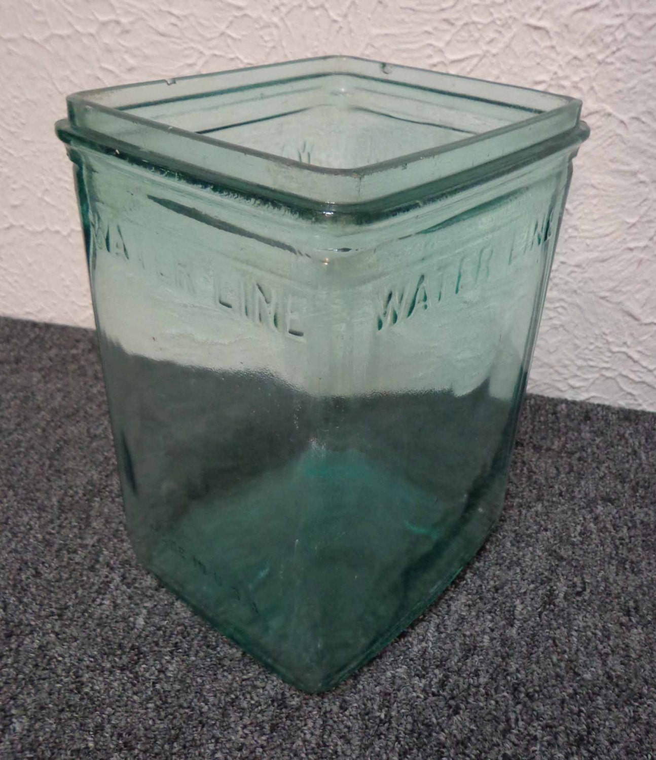 Antique Late 1800s1930s WetCell Battery Aqua Glass Jar Made