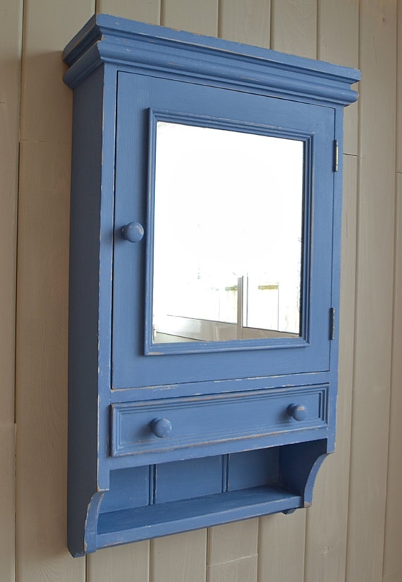 Shabby Chic Blue Bathroom Wall Cabinet Free UK Delivery