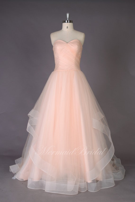 Simple Blush Wedding Dress 2