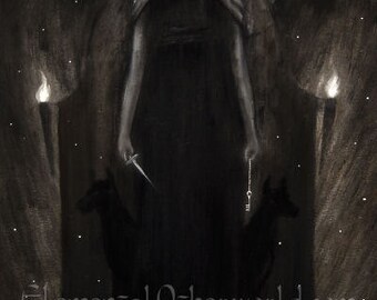 Hecate PRINT, Greek mythology, witch goddess painting, pagan artwork, dark surreal, myth Greek goddess art, Hecate illustration