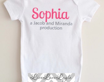 Personalized Parent Production Baby Bodysuit / Baby Bodysuit / Cute Creeper LONG SLEEVE AVAILABLE