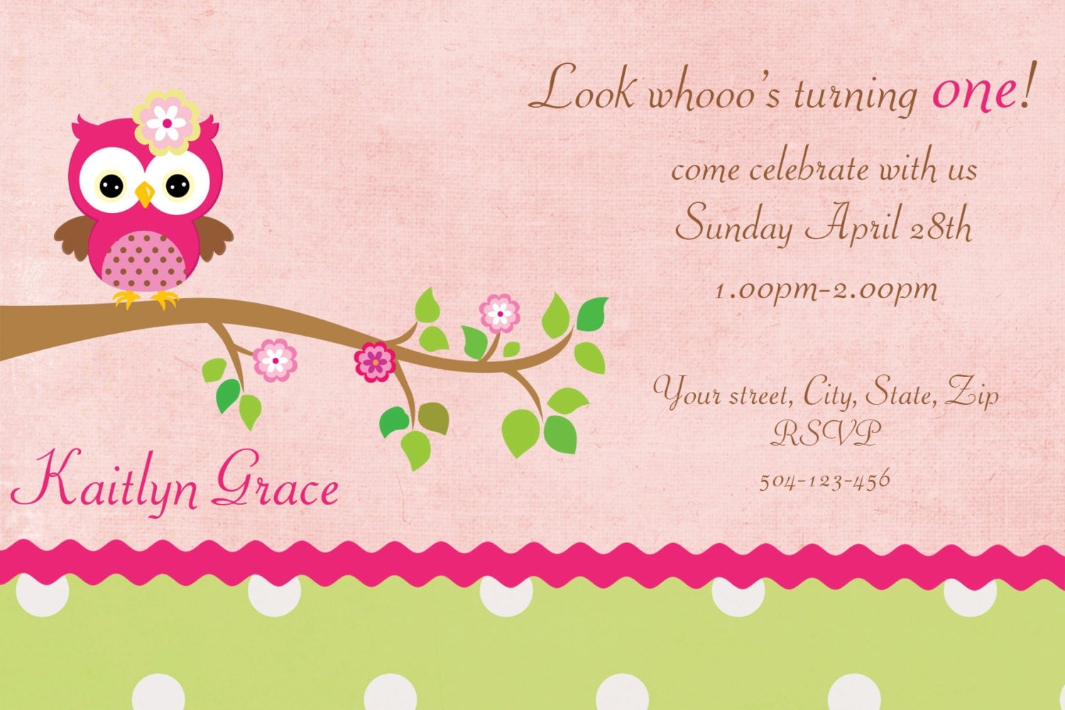 Owl Invitation Template Owl first birthday digital